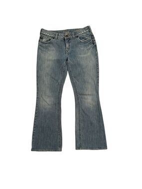 Silver Jeans MITSU Womens Bootcut Denim Blue Jean Size 29 Distressed Low Rise